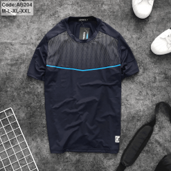 Áo Thun Nam Cổ Tròn Thể Thao Phối Sọc - AB204