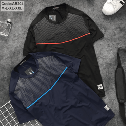 Áo Thun Nam Cổ Tròn Thể Thao Phối Sọc - AB204