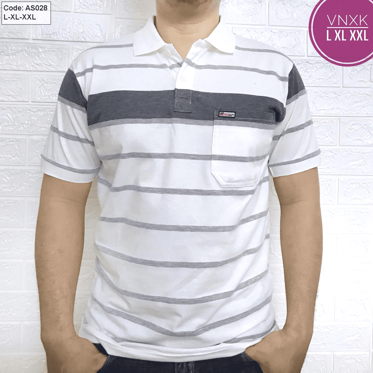 Áo thun sọc ngang nam có túi cao cấp
