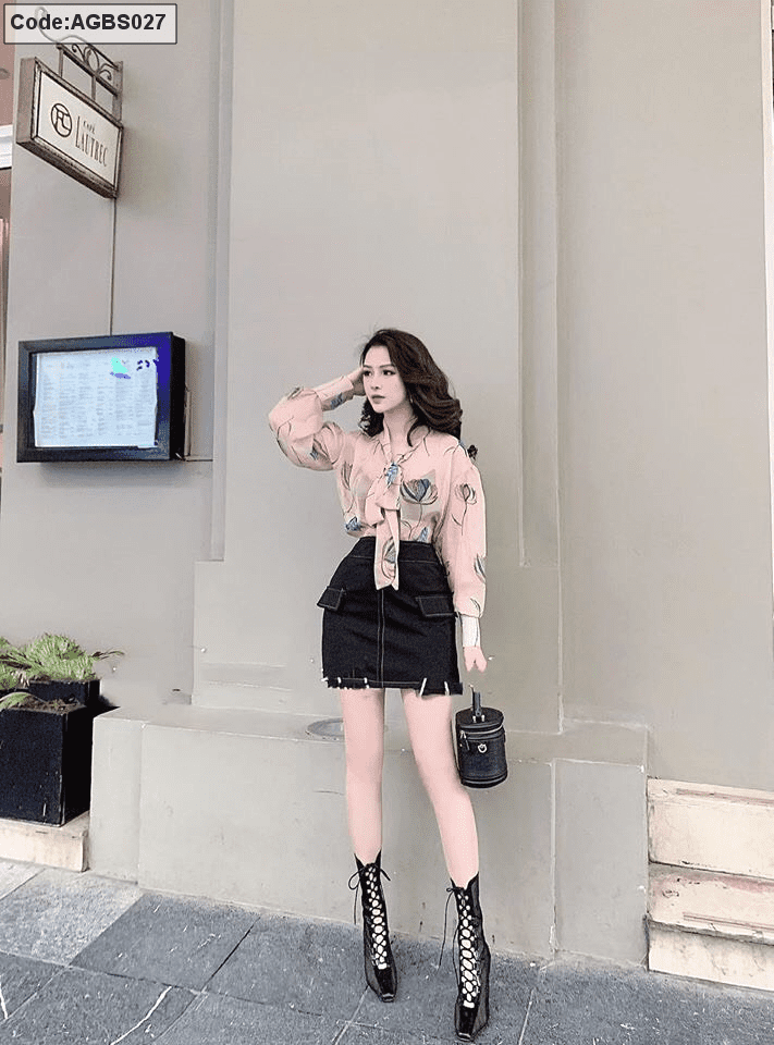 Nguồn hàng sỉ sơ mi nữ cột nơ vải hoa