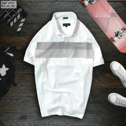 Áo Thun Có Cổ Nam Phối Sọc Trước Ngực Cao Cấp - CS113