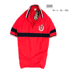 Áo Thun Nam Có Cổ Vải Cá Sấu Thêu Logo Cổ Phối - CS119