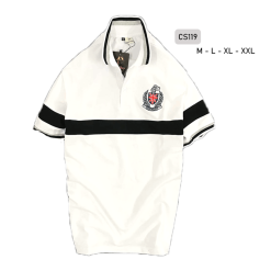 Áo Thun Nam Có Cổ Vải Cá Sấu Thêu Logo Cổ Phối - CS119