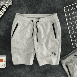 Quần short nam vải thun túi ép logo