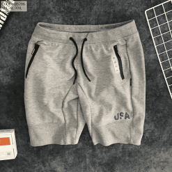 Quần short nam vải thun túi ép logo