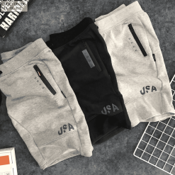 Quần short nam vải thun túi ép logo