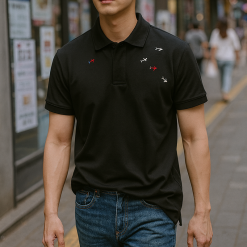 Áo Thun Nam Thêu Cá Mập Cao Cấp (Có Size 3XL) - CS123