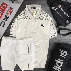 Set bộ nam áo cổ bẻ quần thể thao chữ Sports