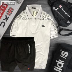 Set bộ nam áo cổ bẻ quần thể thao chữ Sports