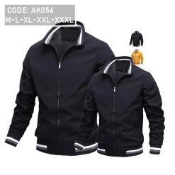 Áo khoác nam cổ trụ phối sọc 2 lớp - AK056