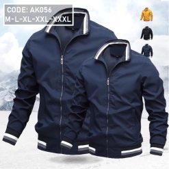 Áo Khoác Dù Nam 2 Lớp Cổ Trụ Phối Sọc - AK056