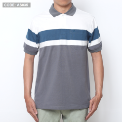 Áo Thun Polo Nam Phối Sọc Có Túi - AS035