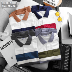 Áo Thun Polo Nam Phối Sọc Có Túi - AS035