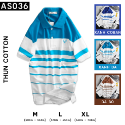 Áo Thun Nam Có Cổ Phối Sọc Ngang Có Túi - AS036