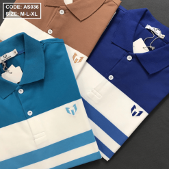 Áo Thun Nam Có Cổ Phối Sọc Ngang Có Túi - AS036