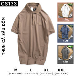 Áo Thun Nam Cổ Bẻ Thêu Chữ Cao Cấp - CS133