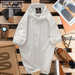 Áo Thun Nam Cổ Bẻ Thêu Chữ Cao Cấp - CS133