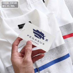 Áo Thun Nam Có Cổ Tay Ngắn Phối Sọc - CS149