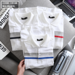Áo Thun Nam Có Cổ Tay Ngắn Phối Sọc - CS149