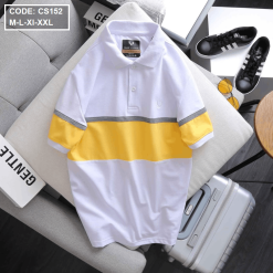 Áo Thun Nam Có Cổ Tay Ngắn Phối Sọc - CS152