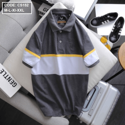 Áo Thun Nam Có Cổ Tay Ngắn Phối Sọc - CS152