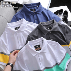 Áo Thun Nam Có Cổ Tay Ngắn Phối Sọc - CS152