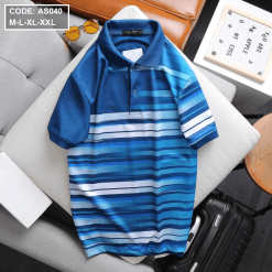 Áo Thun Nam Cổ Bẻ Sọc Ngang Tay Ngắn - AS040