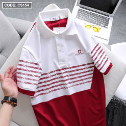 Áo Thun Nam Polo In Sọc Màu Cao Cấp - CS154