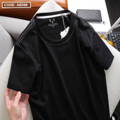 Áo Thun Nam Cổ Tròn Thêu Logo (Có Size 3XL) - AB388