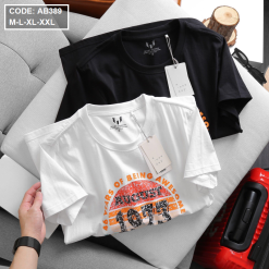 Áo Thun Nam Cotton Cổ Tròn In Hình Đẹp - AB389