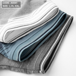 Áo Thun Sọc Nam Có Cổ Phối Viền Có Túi Thun Cotton - AS041
