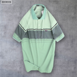 Áo Thun Sọc Nam Có Cổ Phối Viền Có Túi Thun Cotton - AS041