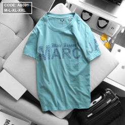 Áo thun nam cổ tròn in chữ thun cotton wash nhẹ - AB391