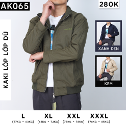 Áo Khoác Kaki Nam Cổ Trụ 2 Lớp Thêu Logo - AK065