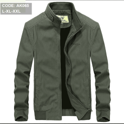 Áo khoác nam kaki cổ trụ 2 lớp thêu logo - AK065