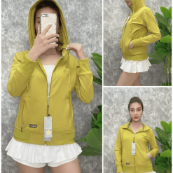 Áo khoác nữ tay dài thêu chữ tay xỏ ngón 6 túi cao cấp - KG275