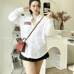 Sơ mi nữ màu trắng có túi - SG413