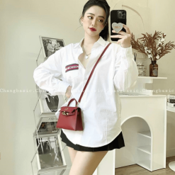 Sơ mi nữ màu trắng có túi - SG413