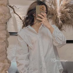 Sơ mi nữ màu trắng vải lụa - SG417