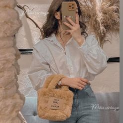 Sơ mi nữ màu trắng vải lụa - SG417