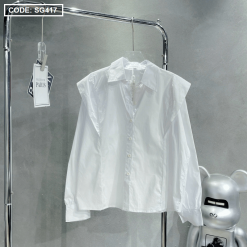 Sơ mi nữ màu trắng vải lụa - SG417