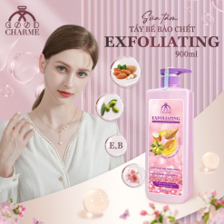 Sữa Tắm Cho Nữ Tẩy Tế Bào Da Chết Charme Exfoliating Hạt Hạnh Nhân Hương Nước Hoa Pháp 900ml - 8936194691552