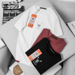 Áo Thun Nam Cổ Tròn Thêu Logo Thun Quảng Châu - AB405