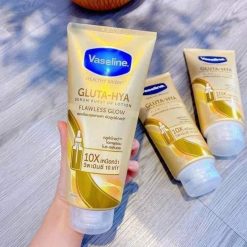 Sữa Dưỡng Thể Vaseline 10X Vàng Healthy Bright Gluta Hya Serum Flawless Glow 330ml (Hàng nhập khẩu có tem phụ) - 8851932427739