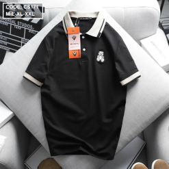 Áo Thun Nam Cotton Có Cổ Thêu Gấu Trẻ Trung - CS171