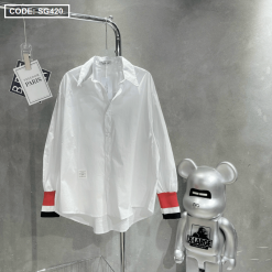 Sơ mi nữ màu trắng tay bo - SG420