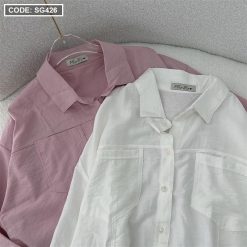 Áo sơ mi nữ tay dài form rộng 2 màu - SG426