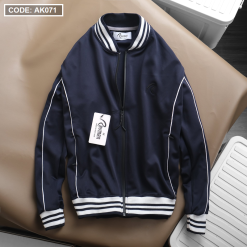 Áo Khoác Nam Thun Xi Bomber Rayman Phối Bo Sọc - AK071