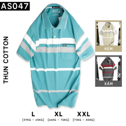 Áo Thun Sọc Nam Trung Niên Cổ Bẻ Có Túi - AS047