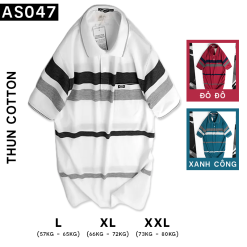 Áo Thun Sọc Nam Trung Niên Cổ Bẻ Có Túi - AS047